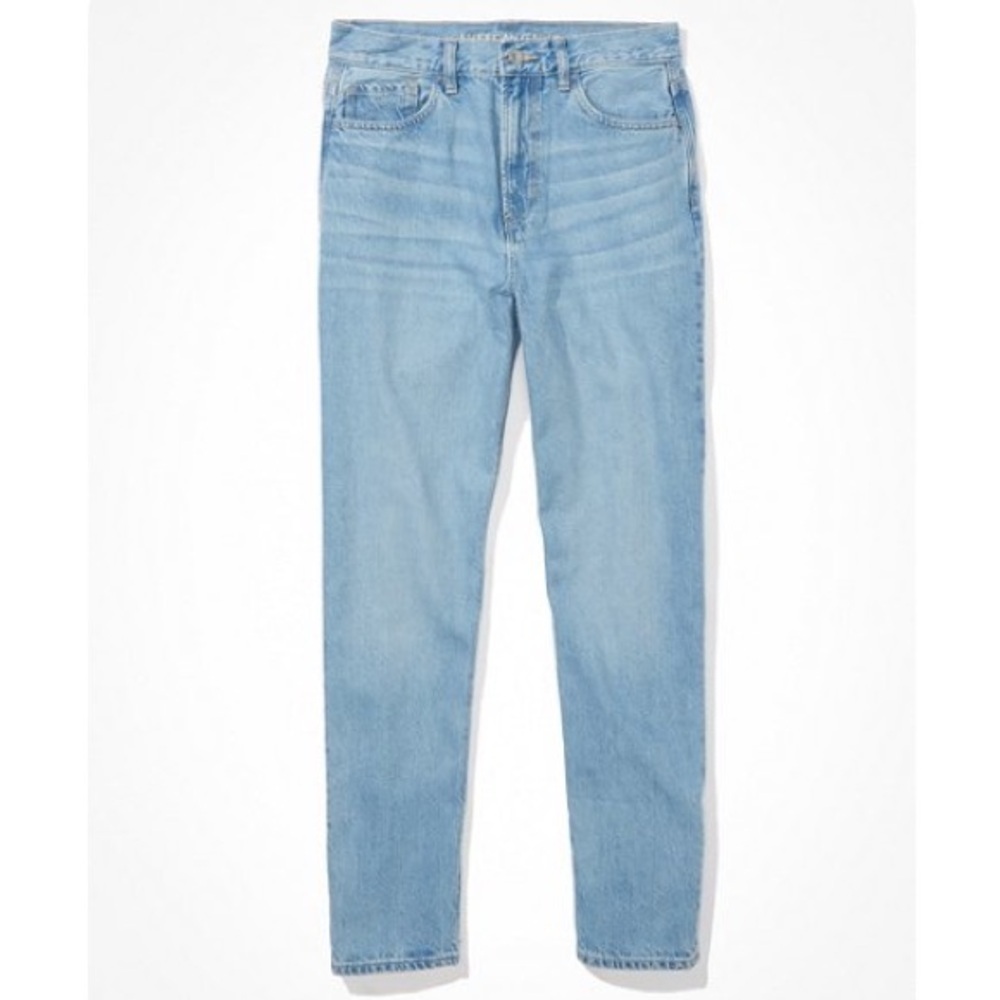 American Eagle Mom Jeans The Redesign Washed Blue Jeans Wide Leg Relaxed Slouchy